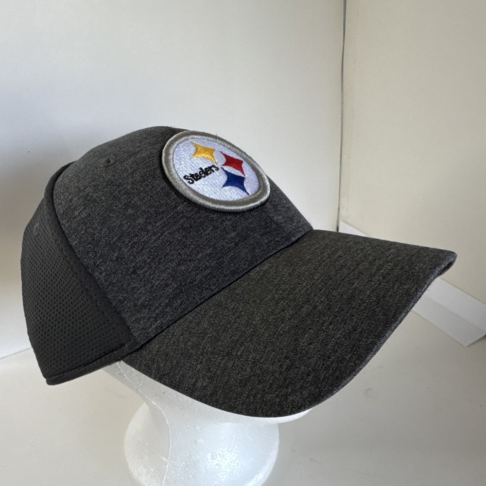 New Era 39THIRTY Pittsburgh Steelers NFL Football Flex Fit Cap Hat M-L Gray